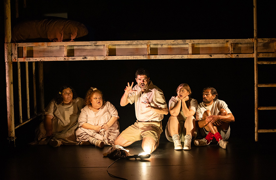 Kartanya Maynard, Megan Wildin, Mathew Cooper, Stephanie Somerville and Jarron Andy in Stolen (photograph by Daniel Boud)